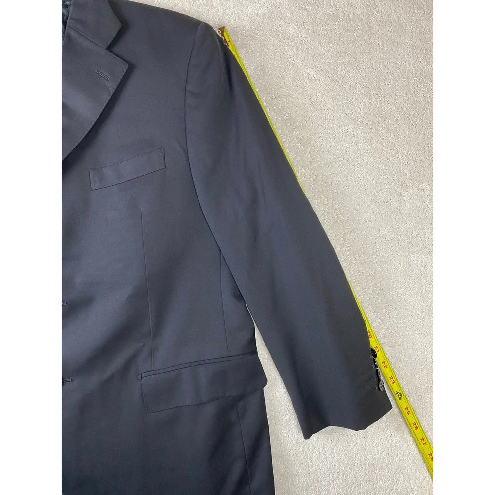 Mabro Handmade Blazer Mens IT 54 Black Guabello Super 140s Wool Italy Sport Coat